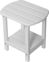 NALONE Adirondack šoninis stalas 16,5 colio lauko šoninis stalas HDPE plastikinis dvigubas Adirondack mažas stalas terasai (baltas)