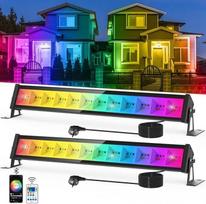 NATPOW RGB LED prožektorius, 50 W RGB sieninė šviesa su nuotolinio valdymo pulteliu ir "Bluetooth" programėle, 16 milijonų spalvų, 20 režimų, IP65 vandeniui atsparus, reguliuojamas, vakarėlių šviesa, šviesos baras barui, diskotekų šventėms, scenai, kiemui