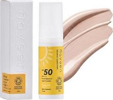 NAVEEN mineralinis saulės kremas SPF50 su atspalviu, mineralinė UVA/UVB apsauga, natūralaus spindesio efektas ir lengvas dengimas, veganiškas, halal, ekologiškas | Taivano kosmetika – mineralinis saulės kremas su atspalviu SPF50 – sertifikuotas kaip ekolo