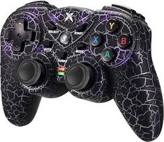 NBCP PC belaidis žaidimų valdiklis, PC valdiklis Gamepad su dviguba vibracija, 2.4G belaidis žaidimų valdiklis Joystick Gamepad su Cool RGB Crack, Turbo funkcija Windows 7/8/10/11 ir Steam