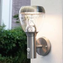 Nbhanyuan Lighting HY006AUP+PIR Edelstahl warmes Weiß Wandleuchte Außen Wetterfest 3000K mit Bewegungssensor, Silber