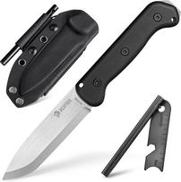 NedFoss BERGLÖWE lauko peilis, 11,5 cm ilgio D2 plieno išgyvenimo peilis su G10 rankena ir "Skandi Cut", bušido peilis su ugniai atspariu plienu ir Kydex dėklu, medžioklinis peilis, atitinkantis 42a reikalavimus, sukurtas Vokietijoje