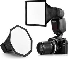 NEEWER 2 vnt. blykstės difuzorių „softbox“ rinkinys, skirtas blykstėms (15 cm aštuonkampis, 6 x 5 colių kvadratinis), sulankstomi su maišeliu, suderinami su „Canon“, „Nikon“, „Sony“, „Godox“, „Neewer Z760“, „NW700“, „NW620“, „TT560“, „NW635II“, „NS2P“