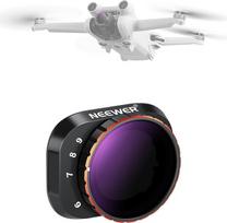 NEEWER kintamas ND filtras, suderinamas su DJI Mini 3 Pro, ND32-512, 5-9 stabdžių, užmaunamas, daugiasluoksnis HD optinis stiklas, metalinis rėmelis, drono fotoaparato objektyvo neutralaus tankio filtras, FL-C06