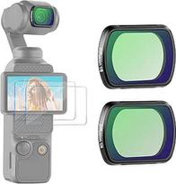NEEWER magnetinis juodas difuzinis 1/4 ir 1/8 efekto filtras, 2 pakuotės, filtrų rinkinys, suderinamas su DJI Osmo Pocket 3 Gimbal Camera Creator Combo priedais, su grūdinto stiklo ekrano apsauga, FL-B11