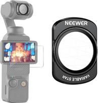 NEEWER Reguliuojamas žvaigždžių filtras 4/8 taško, suderinamas su DJI Osmo Pocket 3 Creator Combo priedais, magnetinis daugialypės dangos HD optinio stiklo gimbalinio fotoaparato objektyvo filtras su ekrano apsauga