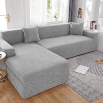 Neperšlampamas 3D žakardo elastingas sofos užvalkalas su reljefiniais raštais, apsaugantis nuo dulkių, kvėpuojantis ir patogus namuose (šviesiai pilkos spalvos, B-B vienvietė sofa, 90–140 cm)