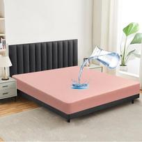 Neperšlampamas čiužinio užklotas 140 x 200 cm, prigludantis užklotas, kvėpuojantis čiužinio užklotas, aukštos kokybės prigludantys užklotai, apsauga nuo šlapimo nelaikymo, skalbiama 60 °C temperatūroje, rožinė