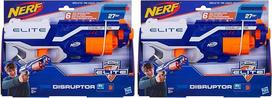 NERF Hasbro B9837EU40 B9837EU4 – „N-Strike Elite Disruptor“ žaislinis šautuvas su būgniniu šovinių dėklu, 22,5 x 32 x 7,5 cm (2 vnt. rinkinys)