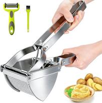 Nerūdijančio plieno bulvių tarkavimo mašina, Spaetzle spaudos rinkinys, profesionalus Spaetzle virėjas su šepetėliu, lupikliu, bulvių spaustuvu, spaudos tarkavimo mašina bulvių košei, vaisių sultims, daržovių košei, tyrei