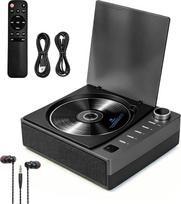 Nešiojamas CD grotuvas su „Bluetooth 5.1“, CD grotuvas su garsiakalbiu, nuotolinio valdymo pultu, įkraunamas CD grotuvas, FM radijas, MP3, palaiko atkūrimą per USB/AUX, ausinių lizdas, apsauga nuo dulkių ir ausinės, juodos spalvos