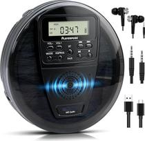 Nešiojamas CD grotuvas su „Bluetooth“ ir garsiakalbiu, „Discman“ su 60 sekundžių „Anti Skip“ apsauga, įkraunamas „Discman“ su „HiFi Stereo“ ir „PROG“ funkcijomis, skirtas naudoti automobilyje ir kaip dovana, komplekte su ausinėmis ir „AUX“ laidu