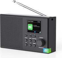 Nešiojamas DAB/DAB+ radijas su „Bluetooth“, FM, USB ir TF grotuvu bei 2,4 colio spalvotu ekranu | 80 išankstinių nustatymų, 2000 mAh baterija, užtikrinanti 12 valandų grojimo laiką, palaiko „MicroSD“, „TF“ ir „AUX“ jungtis, žadintuvo funkcijos