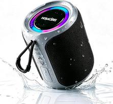 Nešiojamas „Bluetooth“ garsiakalbis lauke, muzikinė dėžutė su 50 W galios vandeniui atspariu „IPX7“ belaidžiu garsiakalbiu su RGB apšvietimu, „Bluetooth 5.4“, TWS stereo, ekvalaizeriu, palaiko TF/USB/AUX jungtis – skirtas kempingui, paplūdimiui, baseinui