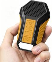 Nešiojamas „Bluetooth“ garsiakalbis su šviesos / įspėjamąja lempute, garsiakalbis su užsegimu ir įmontuotu mikrofonu, laisvų rankų funkcija muzikai ir skambučiams, idealiai tinka darbui, važiavimui dviračiu ir veiklai lauke (geltonas)