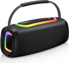 Nešiojamas „Bluetooth“ garsiakalbis, 36 valandų grojimo laikas, 6000 mAh baterija, „Bluetooth“ 5.4, galingas stereogarsas, sustiprinti žemieji dažniai, IP6 apsauga nuo purslų, LED lemputė, muzikos grotuvas, skirtas naudoti lauke, vakarėliuose, kempinguose