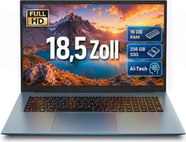 Nešiojamasis kompiuteris su 18,5 colių FHD ekranu, 16GB RAM, 256GB SSD, dirba su AI | „Core i3“, „Wi-Fi 6“, visapusiškas „Type-C“ jungties funkcionalumas, vokiška klaviatūra; idealiai tinka studijoms, darbui namuose ir verslui