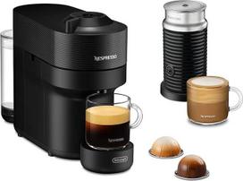 NESPRESSO DE'LONGHI „Vertuo Pop Black“ kapsulinė kavos aparatas ENV90.BAE | Kavos aparatas su „Aeroccino“ pieno putų plaktuvu, 4 puodelių dydžiai, brūkšninių kodų atpažinimas, kompaktiškas dizainas, valdymas vienu mygtuko paspaudimu