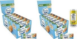 Nestlé Fitness Original Barrette di Cereali Integrali, pilno grūdo batonėlis, 564 g pakuotė, kiekvienoje pakuotėje yra 24 batonėliai po 23,5 g + 1 pakuotė San Benedetto ledinė arbata su citrina, be cukraus, 330 ml skardinė