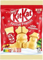 Nestlé KITKAT "Festive Friends White", mini kalėdinės figūrėlės iš baltojo šokolado, maža dovana Kalėdoms su traškiais gabalėliais, pakuotė po 1 (1 x 65 g)