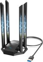 NEWFAST 1300Mbit/s WLAN Stick für PC,Leistungsstarker WiFi Adapter mit 4x6dBi High Gain Antennas,WLAN Adapter Dual-Band (5GHz/2.4GHz),WPA3-Encryption,MU-MIMO,Tik Windows 11/10/8.1/8/7/XP