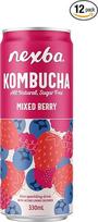 NEXBA – „Mixed Berry“ kombuča, plonos skardinės, 12 vnt. po 330 ml