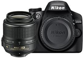 Nikon D3200 skaitmeninis veidrodinis fotoaparatas su 18-55 mm VR II objektyvo rinkiniu - juodas (24,2 MP), 3,0 colių LCD ekranas (sertifikuotas atnaujintas)