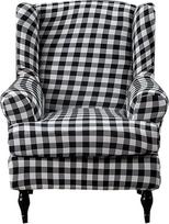 NILUOH Sparnų kėdės Slipcovers, 2 gabalai Stretch Spandex Wing Back kėdės dangteliai Sofa Slipcover Spausdintas Wing Back kėdės Slipcovers Baldų apsauga Sofa minkšta su elastinga apačia
