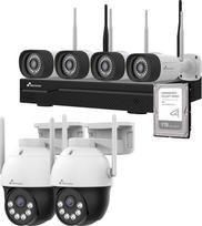 NIVIAN "WiFi" kamerų rinkinys, stebėjimo kamerų rinkinys, dirbtinio intelekto asmens aptikimas, dvipusis garsas, naktinis matymas, "EseeCloud" programėlė, HDMI išvestis televizoriui / monitoriui (10 kanalų - 6 kameros - 1 TB kietojo disko rinkinys)