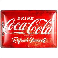 Nostalgijos stiliaus meno retro skardinė iškaba, 40 x 60 cm, „Coca-Cola“ – logotipas „Red Refresh“