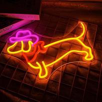 NOXET taksas Neon ženklas kaubojaus skrybėlė taksas Neon ženklai sienų apdaila Dimmable šuo Neon ženklas šuniukas su kaubojaus skrybėlė LED šviesos reklama Pet parduotuvė Miegamasis Namų šalis Žaidimų kambarys