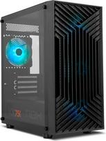 NOX Xtreme Products „Infinity Epsilon“ vidutinio dydžio korpusas, M-ATX/ITX, ARGB „Rainbow“, priekinis tinklelis, šoninis skydelis iš grūdinto stiklo, 4 įmontuoti ventiliatoriai, suderinamas su iki 310 mm ilgio vaizdo plokštėmis, USB 3.0, juodos spalvos