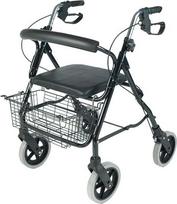 NRS MobilityCare keturratis aliuminis vaikštynė M39634 – su sėdynėle ir pirkinių krepšeliu (Jungtinėje Karalystėje taikomas PVM atleidimas)