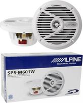 NSC 2 „Alpine SPS-M601W“ garsiakalbiai, 16,5 cm (165 mm), 6,5 colio, balti, „Marine Way“ koaksialiniai garsiakalbiai, atsparūs vandeniui, 35 W RMS, 110 W maks., 4 omai, skirti baseinui, laivui ir jūrai (porai)
