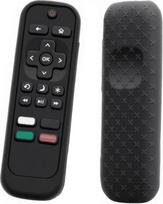 Nuotolinio valdymo pultelio apsauginis dėklas, suderinamas su „Roku TV“ nuotolinio valdymo pulteliu, „Roku Express“, „Streaming Stick“, „Premiere“; universalus silikoninis dėklas „Roku Voice Remote“ su dirželiu per petį