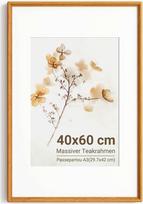 Nuotraukų rėmelis 40 x 60 cm, pagamintas iš masyvios tiko medienos, su HD grūdintu stiklu, nuotraukų rėmelis su įdėklu A3 formato nuotraukoms (29,7 x 42 cm), šiuolaikiškas, skirtas svetainės ir biuro interjerui, tvirtinamas prie sienos