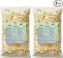 nut&me Migdolai obliuoti 1 kg | Migdolai blanširuoti | Nulupti / be odelės | Migdolų dribsniai neskrudinti ir nesūdyti | Idealiai tinka kepimui ir kūrybiniams receptams | Saldžiai riešutiniai | Pakuotė 2 x 1 kg