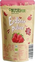 NutriPur Ekologiški braškių vaisių milteliai: 100 g liofilizuotų braškių - džiovinti vaisiai be cukraus - braškių milteliai, liofilizuoti vaisiai, liofilizuotos uogos