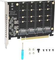 NVMe PCIe adapterio plokštė, 4 prievadų M.2 NVMe SSD į PCIe x16 M tipo kietojo disko keitiklis, skaitymo išplėtimo plokštė (ph44)