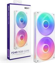 NZXT F240 RGB Core – 240 mm vienrėmisis RGB ventiliatorius – baltas | 240 mm vienrėmisis įrenginys su dviem 120 mm RGB ventiliatoriais, prijungtais vienu kabeliu. Greitį ir apšvietimą galima valdyti per CAM.