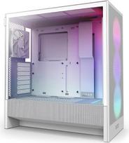 NZXT H5 Flow RGB – kompaktiškas vidutinio dydžio ATX kompiuterio korpusas – baltas | Kompaktiškas vidutinio dydžio korpusas su „F360 RGB“ pagrindiniais ventiliatoriais, 360 mm radiatoriumi ir grūdintu stiklu. RGB apšvietimas su CAM palaikymu, paruoštas na