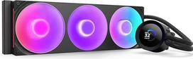 NZXT Kraken Plus 360 RGB – 360 mm AIO procesoriaus aušintuvas, LCD – juodas | 360 mm RGB AIO aušintuvas su reguliuojamu LCD ekranu, „F360 RGB“ pagrindiniu ventiliatoriumi ir turbininiu siurbliu. Geresnis šilumos atvedimas, RGB sinchronizavimas per CAM.