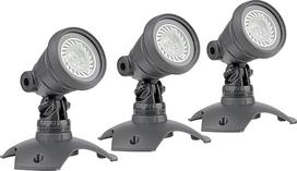 OASE 57035 LunAqua 3 LED rinkinys 3 - tvenkinio ir sodo apšvietimas su šiltos baltos šviesos akcentais, skirtas naudoti lauke virš ir po vandeniu