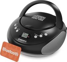 OAKCASTLE CD250 Nešiojamasis "Bluetooth Boombox", lengvai valdomas CD grotuvas vaikams, nešiojamasis CD grotuvas su FM radiju, 30 radijo imtuvų, LED ekranu ir ausinių lizdu (juodas)