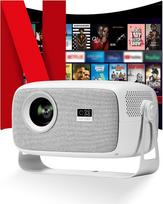Oficialiai licencijuota "Netflix" ir automatinis fokusavimas: Mini projektorius su "Wi-Fi" ir "Bluetooth", 270° pasukimo kampu, pintas medžiaginis dangtelis, išoriniai bėgiai Native 1080P projektorius su įmontuotu garsiakalbiu, 600 ANSI