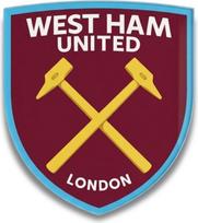 Oficialiai licencijuotas „West Ham United FC“ dekoratyvinis elementas (45 x 50 cm) iš 4 mm storio akrilo stiklo