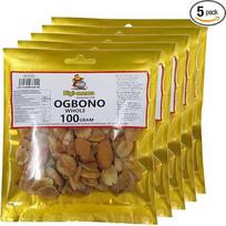 Ogbono sėklos, sveikos – Ndo'o – 5 x 100 g – laukinių mangų sėklos, skirtos afrikietiškai virtuvei – gamintojas „Bigi-mama“ (500 g)