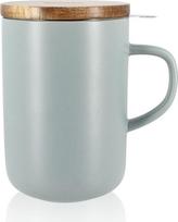OGO LIVING „Juliet“ 7912014 arbatos puodelis, 475 ml – puikiai tinka arbatai ir žolelių arbatai – keramikinis arbatos puodelis su akacijos medžio dangteliu – perlinės spalvos