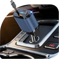 OHLPRO 4-in-1 ištraukiamas automobilinis įkroviklis, cigarečių žiebtuvėlis, USB-C su 2 C tipo laidais, greitasis mobiliojo telefono įkroviklis, automobilinis įkroviklis, suderinamas su "iPhone 17 Pro Max/Air/Pro", "iPad", "Galaxy S25/S24/S23" ir