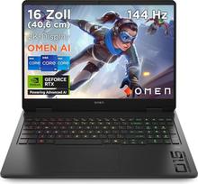 OMEN žaidimų nešiojamasis kompiuteris, 16 colių 2K WUXGA ekranas, 1920 x 1200, 16:10, 144 Hz, "Intel Core i7-14650HX", "NVIDIA GeForce RTX 5060", 16GB RAM, 1 TB SSD, "Win 11", RGB QWERTZ, "Wi-Fi 6", "Shadow Black", įskaitant 3 mėn. "GamePass